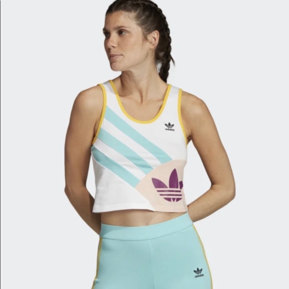 Adidas Original Cropped Pieced Patchwork Sleevele… - image 2